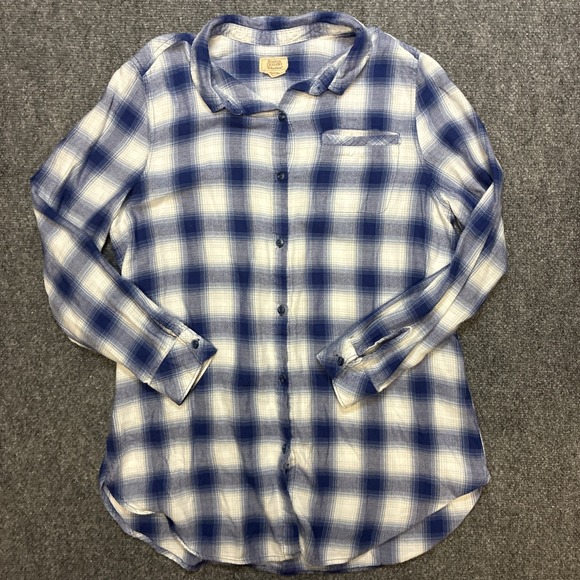Boston Traders Tops - Boston Traders Women's Flannel Tunic Blue Plaid Size Large